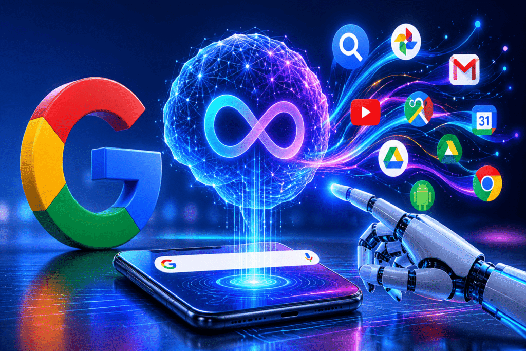 Google AI future vision in neon