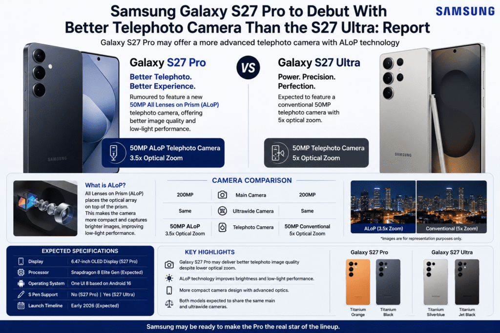 Samsung Galaxy S27 Pro Could Feature Better Telephoto Camera Than Samsung Galaxy S27 Ultra (1)