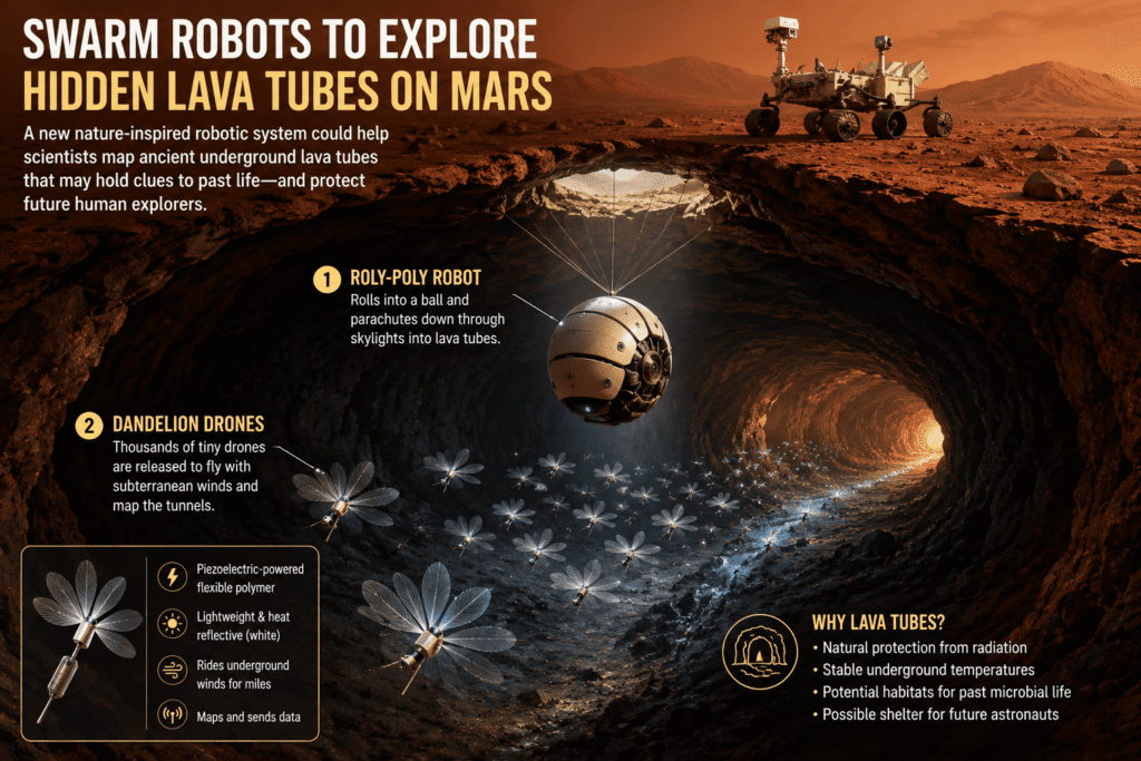 Swarm robots explore Martian lava tubes (1)